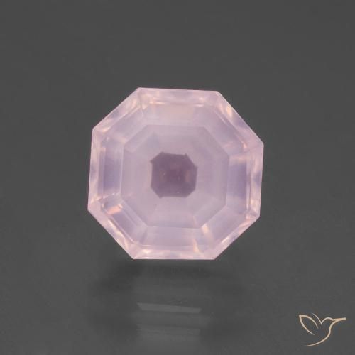 6.47ct Naturale Rosa gomma da masticare Quarzo rosa, Taglio smeraldo, Trasparente