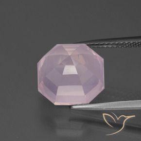 Quarzo rosa Rosa gomma da masticare naturale da 6.47 ct, Ottagonale / Taglio smeraldo, Trasparente