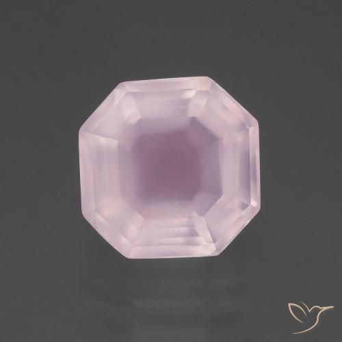 7.58ct Naturale Rosa gomma da masticare Quarzo rosa, Taglio smeraldo, Trasparente