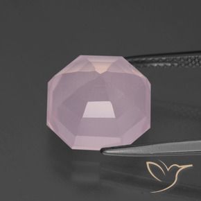 Quarzo rosa Rosa gomma da masticare naturale da 7.76 ct, Ottagonale / Taglio smeraldo, Trasparente