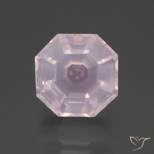 9.30ct Naturale Rosa gomma da masticare Quarzo rosa, Taglio smeraldo, Trasparente