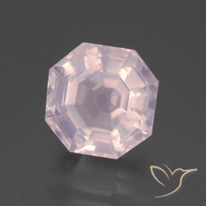 Quarzo rosa Rosa gomma da masticare naturale da 9.30 ct, Ottagonale / Taglio smeraldo, Trasparente