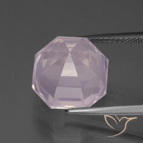 Quarzo rosa Rosa gomma da masticare naturale da 9.30 ct, Ottagonale / Taglio smeraldo, Trasparente