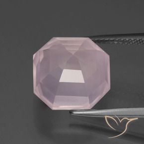 Quarzo rosa Rosa chiaro naturale da 9.25 ct, Ottagonale / Taglio smeraldo, Trasparente