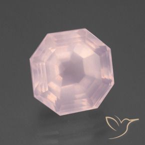 Quarzo rosa Rosa chiaro naturale da 9.82 ct, Ottagonale / Taglio smeraldo, Trasparente