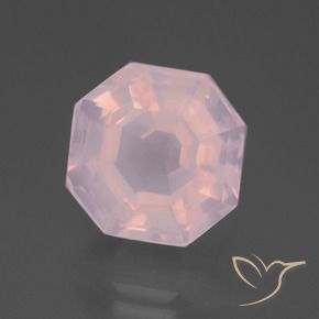 Quarzo rosa Rosa chiaro naturale da 9.46 ct, Ottagonale / Taglio smeraldo, Trasparente