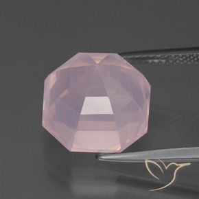 Quarzo rosa Rosa chiaro naturale da 9.46 ct, Ottagonale / Taglio smeraldo, Trasparente
