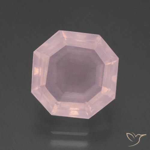 8.35ct Naturale Rosa chiaro Quarzo rosa, Taglio smeraldo, Trasparente