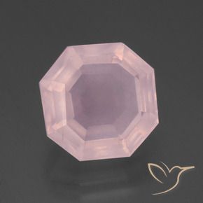 Quarzo rosa Rosa chiaro naturale da 8.35 ct, Ottagonale / Taglio smeraldo, Trasparente