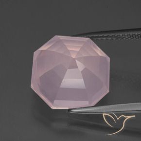 Quarzo rosa Rosa chiaro naturale da 8.35 ct, Ottagonale / Taglio smeraldo, Trasparente