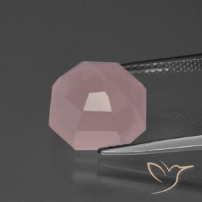 Quarzo rosa Rosa medio naturale da 6.64 ct, Ottagonale / Taglio smeraldo, Trasparente