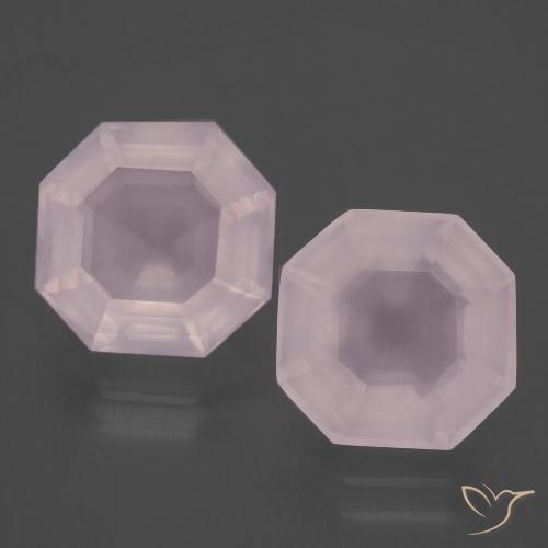 12.98ctw Naturale Rosa chiaro Quarzo rosa, Taglio smeraldo, Trasparente