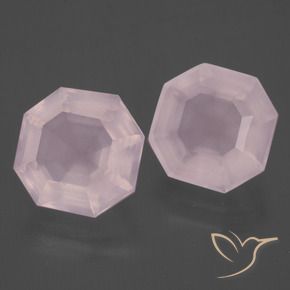 Gemme di Quarzo rosa Rosa chiaro naturale da 12.98 ct, Ottagonale / Taglio smeraldo, Trasparente