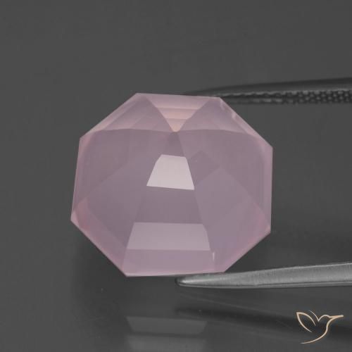 Quarzo rosa Rosa chiaro naturale da 13.31 ct, Ottagonale / Taglio smeraldo, Trasparente