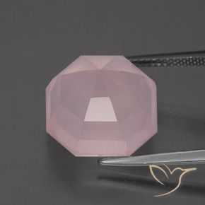 Quarzo rosa Rosa medio naturale da 12.55 ct, Ottagonale / Taglio smeraldo, Trasparente