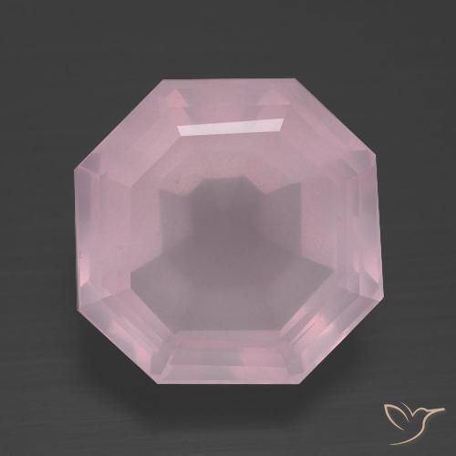 7.95ct Naturale Rosa gomma da masticare Quarzo rosa, Taglio smeraldo, Trasparente