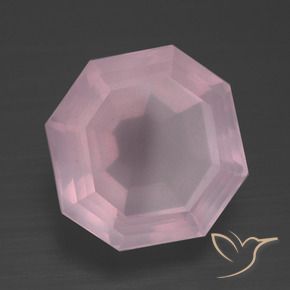 Quarzo rosa Rosa gomma da masticare naturale da 7.95 ct, Ottagonale / Taglio smeraldo, Trasparente