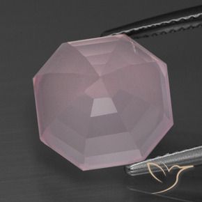 Quarzo rosa Rosa gomma da masticare naturale da 7.95 ct, Ottagonale / Taglio smeraldo, Trasparente