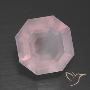 Quarzo rosa Rosa gomma da masticare naturale da 9.38 ct, Ottagonale / Taglio smeraldo, Trasparente