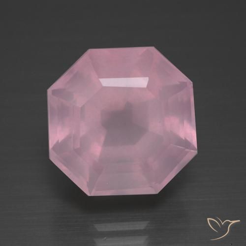 10.63ct Naturale Rosa rosa Quarzo rosa, Taglio smeraldo, Trasparente