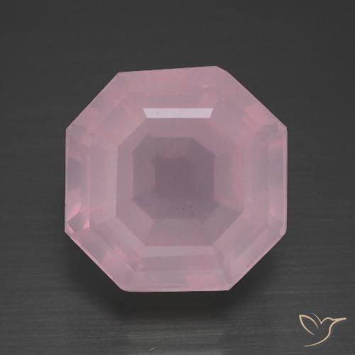 11.40ct Naturale Rosa rosa Quarzo rosa, Taglio smeraldo, Trasparente