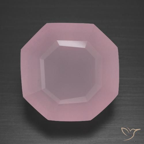 Quarzo rosa Rosa rosa naturale da 12.09 ct, Ottagonale / Taglio smeraldo, Trasparente