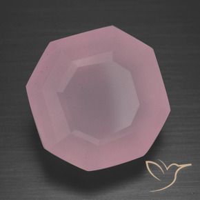 Quarzo rosa Rosa rosa naturale da 12.09 ct, Ottagonale / Taglio smeraldo, Trasparente