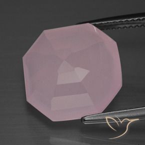 Quarzo rosa Rosa rosa naturale da 12.09 ct, Ottagonale / Taglio smeraldo, Trasparente