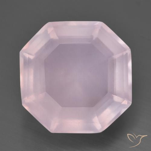Quarzo rosa Rosa chiaro naturale da 12.64 ct, Ottagonale / Taglio smeraldo, Trasparente