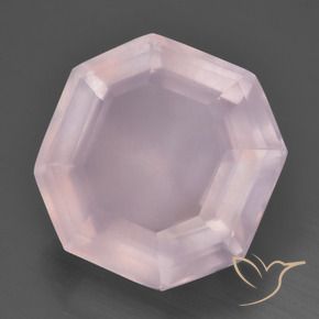 Quarzo rosa Rosa chiaro naturale da 12.64 ct, Ottagonale / Taglio smeraldo, Trasparente
