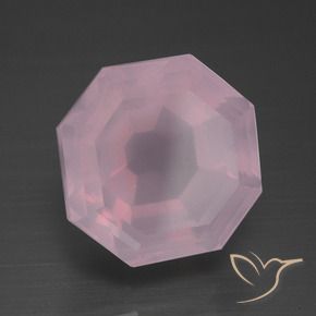 Quarzo rosa Rosa Ciliegia Chiaro naturale da 13.08 ct, Ottagonale / Taglio smeraldo, Trasparente