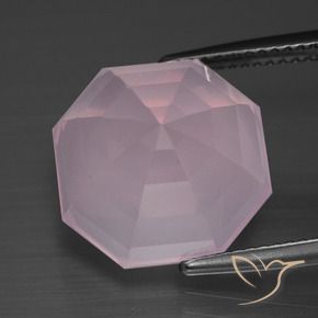 Quarzo rosa Rosa Ciliegia Chiaro naturale da 13.08 ct, Ottagonale / Taglio smeraldo, Trasparente