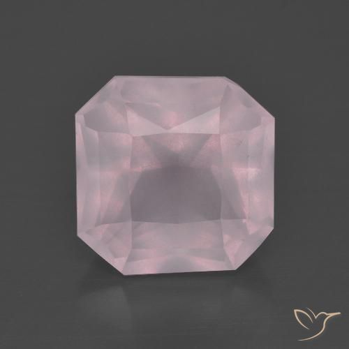 Quarzo rosa Rosa chiaro naturale da 4.94 ct, Taglio smeraldo, Trasparente