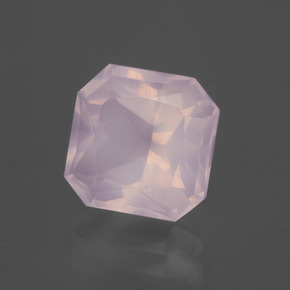 Quarzo rosa Rosa chiaro naturale da 3.53 ct, Taglio smeraldo, Trasparente