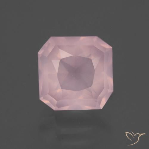 3.41ct Naturale Rosa chiaro Quarzo rosa, Taglio smeraldo, Trasparente