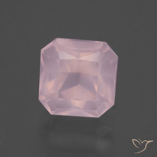 3.82ct Naturale Rosa gomma da masticare Quarzo rosa, Taglio smeraldo, Trasparente