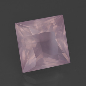 Quarzo rosa naturale rosa da 6,31 ct, quadrato, trasparente