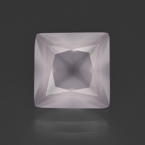 Quarzo rosa naturale rosa da 4,06 ct, quadrato, trasparente