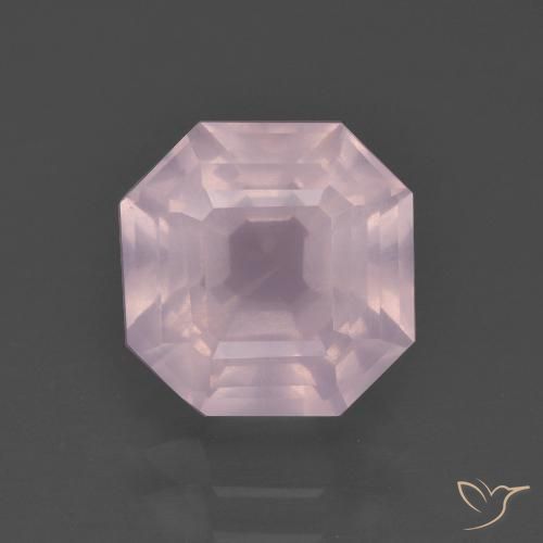 3.20ct Naturale Rosa chiaro Quarzo rosa, Taglio smeraldo, Trasparente