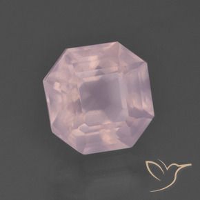 Quarzo rosa Rosa chiaro naturale da 3.20 ct, Ottagonale / Taglio smeraldo, Trasparente