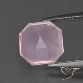 Quarzo rosa Rosa chiaro naturale da 3.20 ct, Ottagonale / Taglio smeraldo, Trasparente