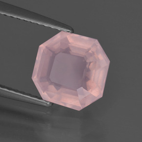 Quarzo rosa naturale rosa da 2,79 ct, taglio smeraldo, trasparente