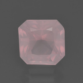 Quarzo rosa naturale rosa da 2,81 ct, taglio smeraldo, trasparente
