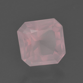 Quarzo rosa naturale rosa da 2,81 ct, taglio smeraldo, trasparente