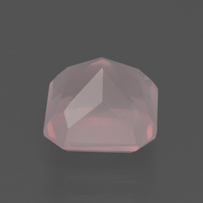 Quarzo rosa naturale rosa da 2,81 ct, taglio smeraldo, trasparente