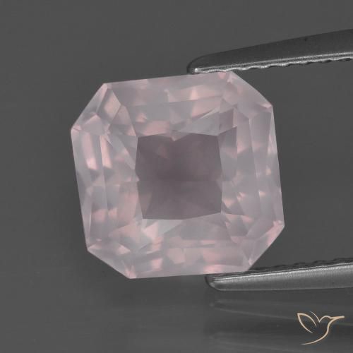 2.79ct Naturale Rosa chiaro Quarzo rosa, Taglio smeraldo, Trasparente