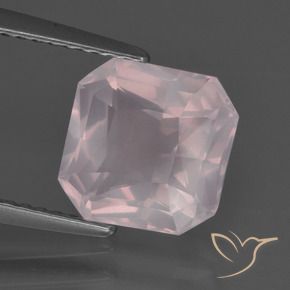 Quarzo rosa Rosa chiaro naturale da 2.79 ct, Ottagonale / Taglio smeraldo, Trasparente
