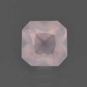 Quarzo rosa naturale rosa da 2,17 ct, taglio smeraldo, trasparente