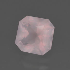 Quarzo rosa naturale rosa da 2,17 ct, taglio smeraldo, trasparente