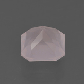 Quarzo rosa naturale rosa da 2,17 ct, taglio smeraldo, trasparente